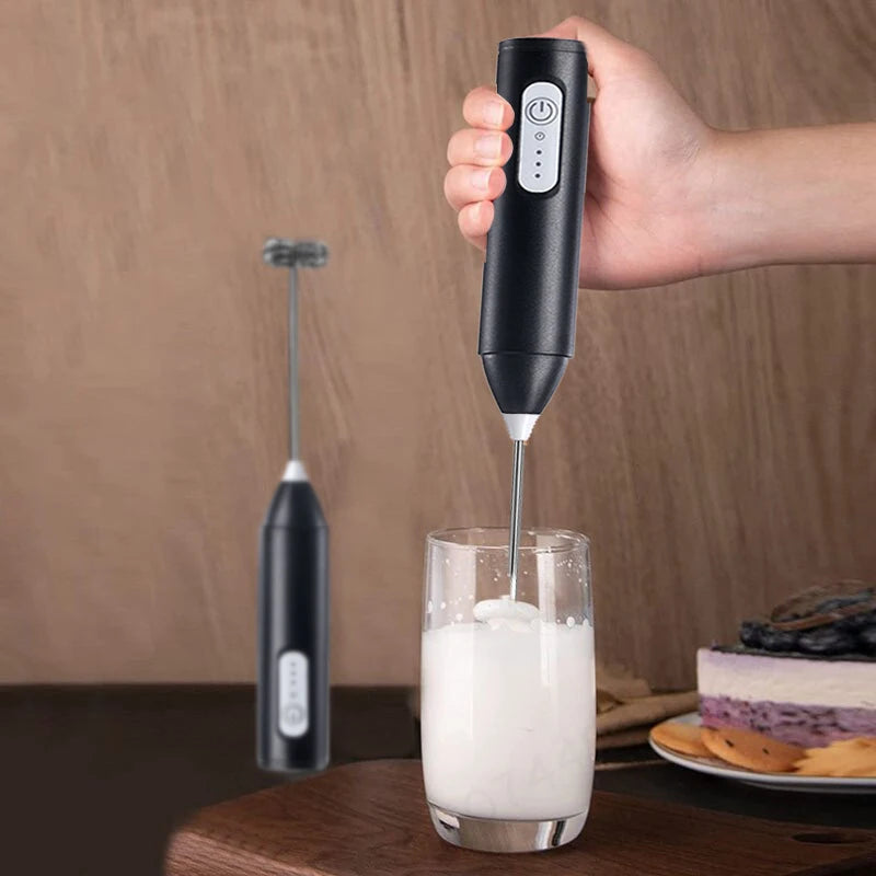 Wireless Electric Milk Frother Type-C Handheld Blender Stainless Steel Mini Coffee Maker Whisk Mixer for Coffee Cappuccino Cream