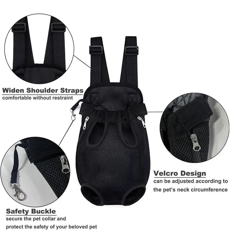 Portable Dog and Cat Backpack Carrier, Breathable Pet Travel Tote, Outdoor Bag for Puppies and Kittens, Pet Supplies for Traveling