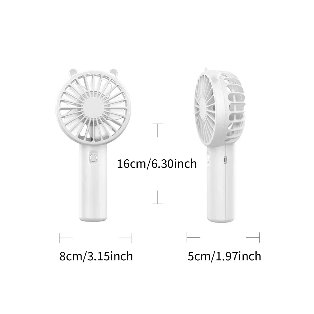 Mini USB Rechargeable Handheld Fan, Mute Portable Cooling Fan for Eyelash Makeup Desk Outdoor