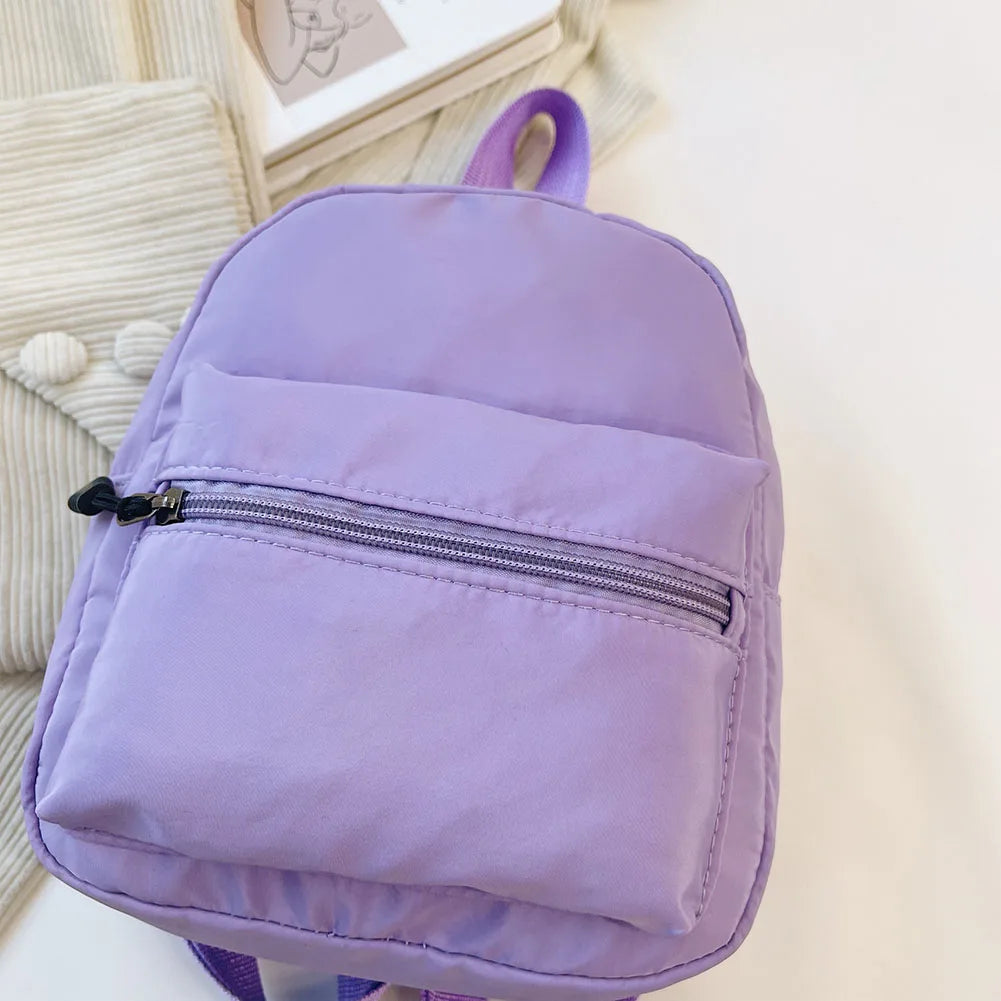 🎒 Mochila Mini para Mujer de Nylon en Colores Sólidos 💜✨