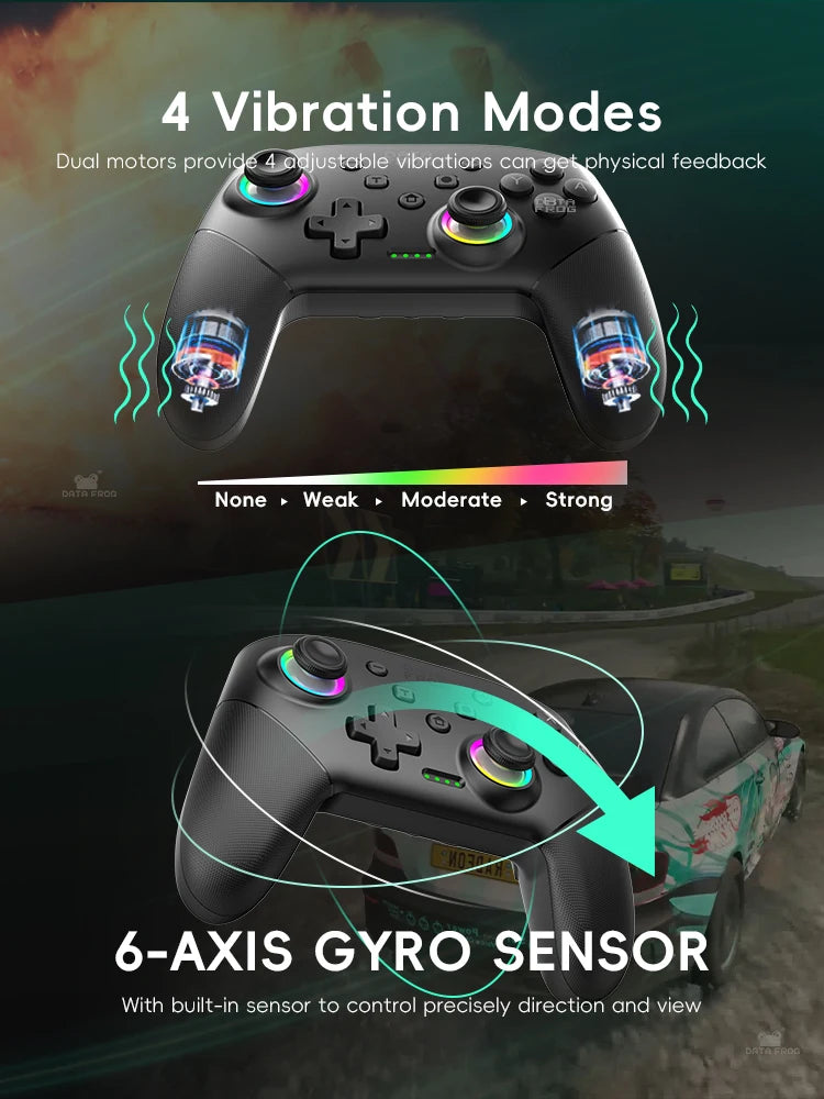 🎮 Control Inalámbrico DATA FROG RGB para Nintendo Switch y PC 🕹️