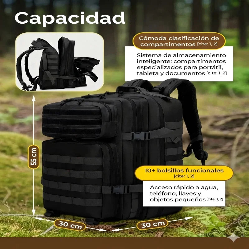 🎒 Mochila Táctica de Viaje y Senderismo 50L/32L 🏕️🌍