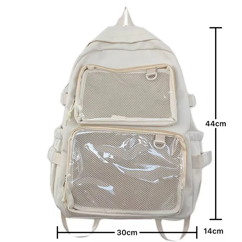 🎒✨ Mochila Transparente Estilo Japonés ITA – Gran Capacidad para Escuela, Universidad y Cosplay 💖🌸