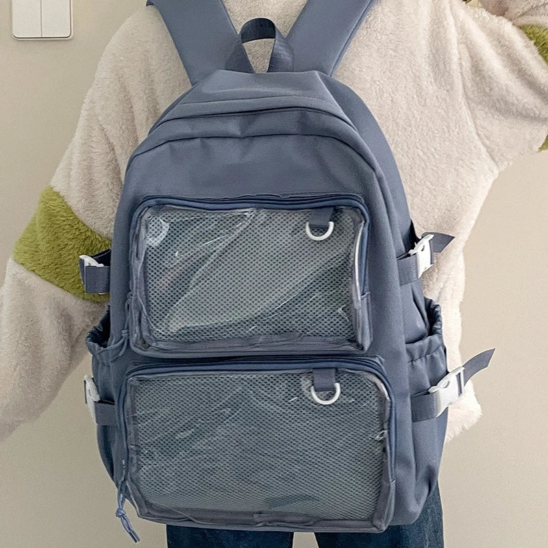 🎒✨ Mochila Transparente Estilo Japonés ITA – Gran Capacidad para Escuela, Universidad y Cosplay 💖🌸