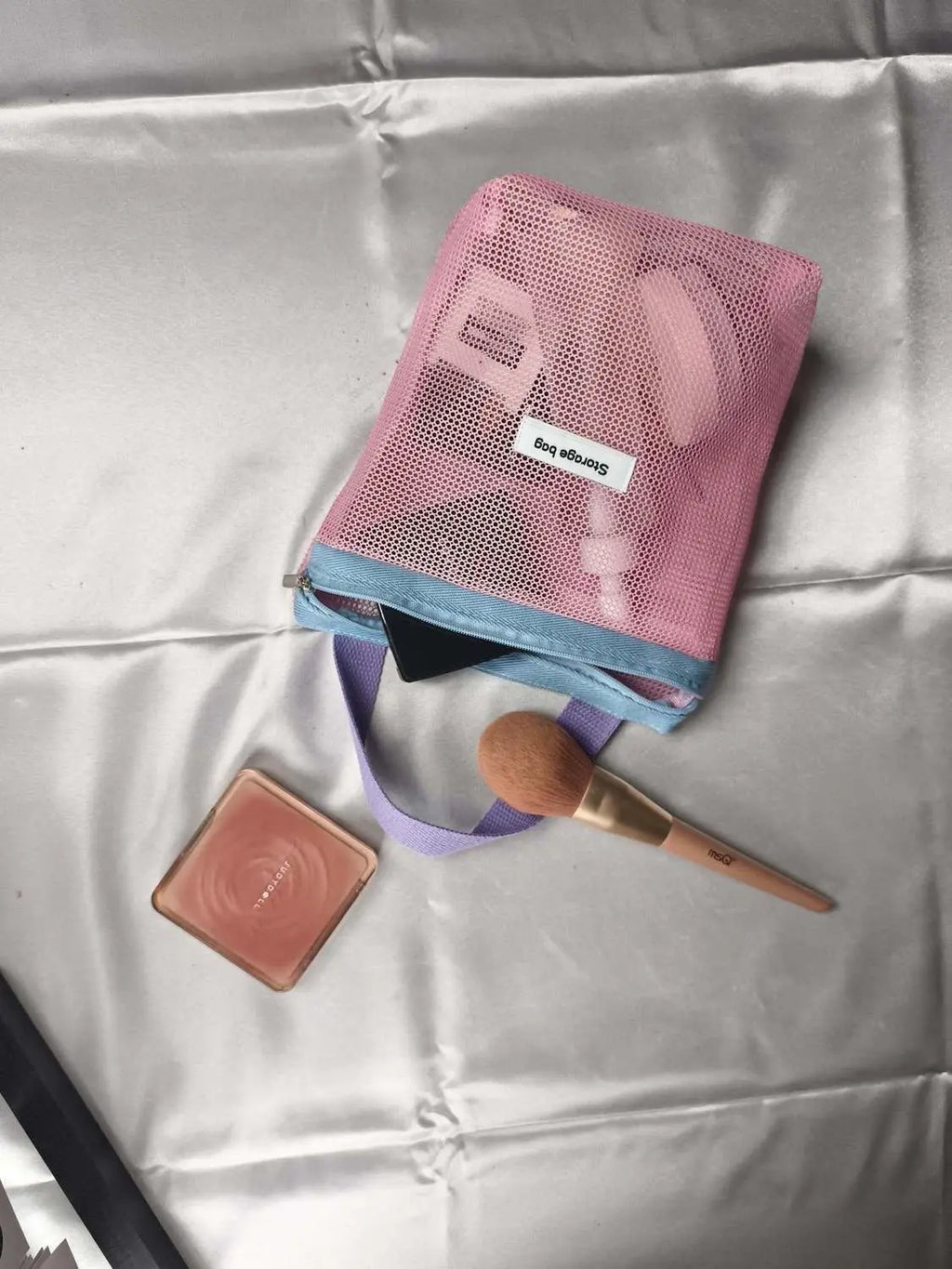 💄👜 Bolsa Cosmética Plegable de Malla para Maquillaje y Viaje 🌈✨