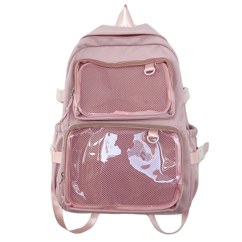 🎒✨ Mochila Transparente Estilo Japonés ITA – Gran Capacidad para Escuela, Universidad y Cosplay 💖🌸