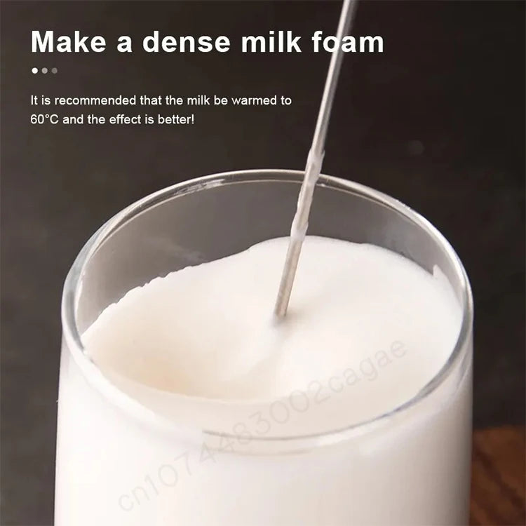 Wireless Electric Milk Frother Type-C Handheld Blender Stainless Steel Mini Coffee Maker Whisk Mixer for Coffee Cappuccino Cream