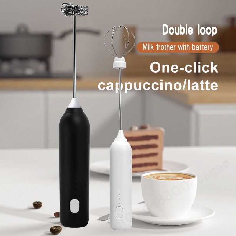 Wireless Electric Milk Frother Type-C Handheld Blender Stainless Steel Mini Coffee Maker Whisk Mixer for Coffee Cappuccino Cream