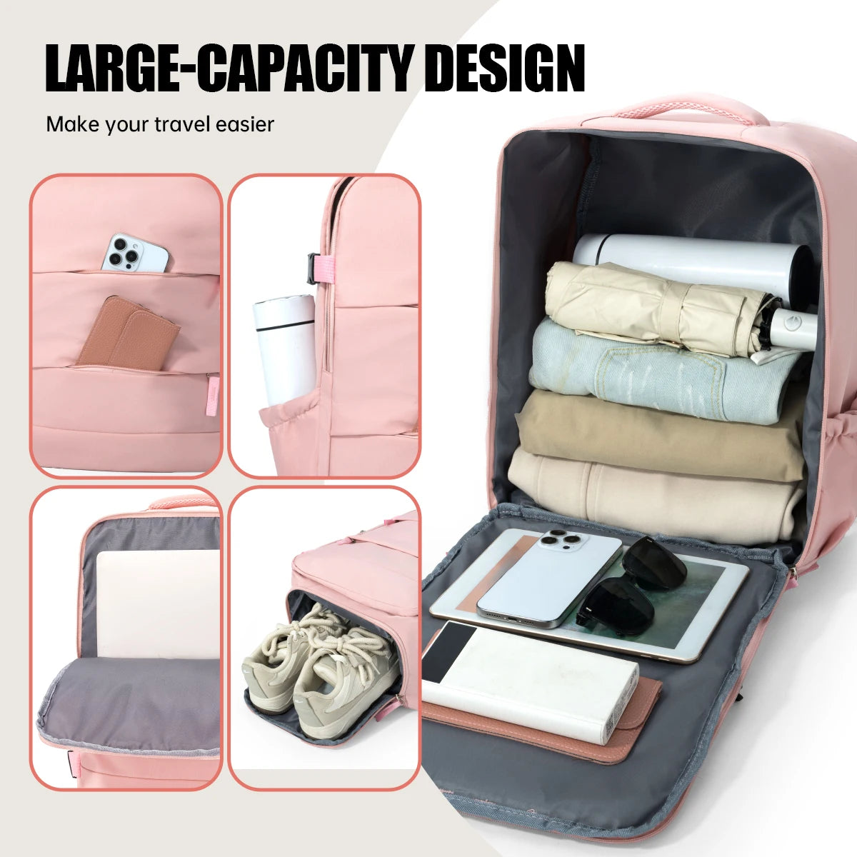 🎒 Mochila de Viaje Multifuncional con Compartimento para Zapatos y Laptop ✈️💻