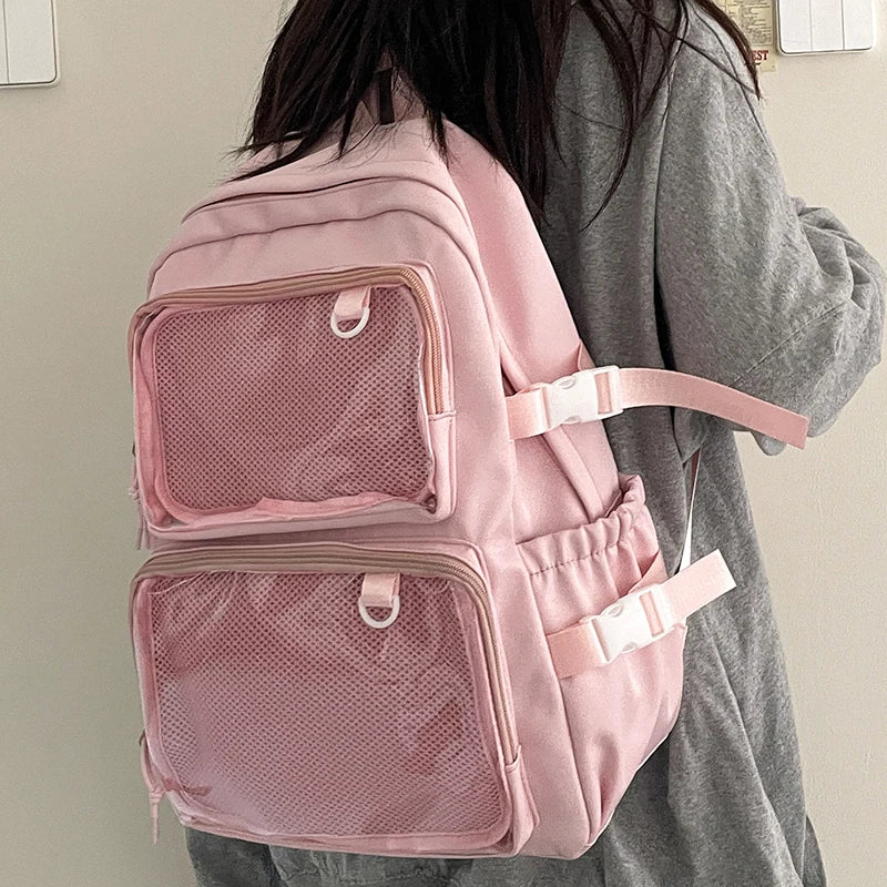 🎒✨ Mochila Transparente Estilo Japonés ITA – Gran Capacidad para Escuela, Universidad y Cosplay 💖🌸