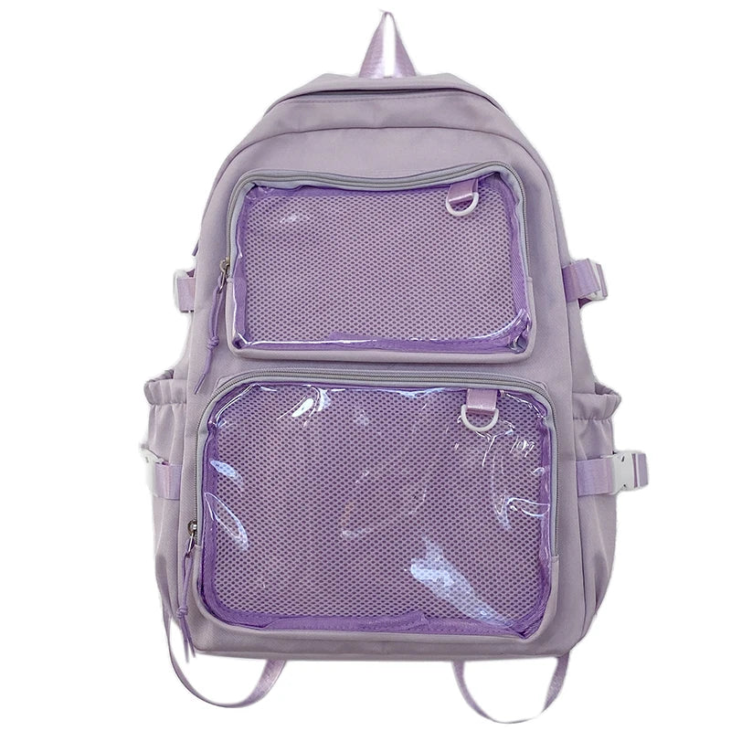 🎒✨ Mochila Transparente Estilo Japonés ITA – Gran Capacidad para Escuela, Universidad y Cosplay 💖🌸
