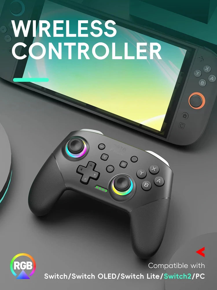 🎮 Control Inalámbrico DATA FROG RGB para Nintendo Switch y PC 🕹️