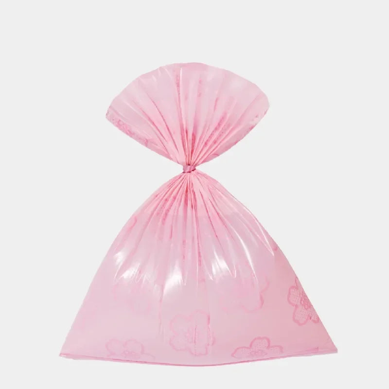 🐶 Dispensador Portátil de Bolsas para Heces de Mascotas 🌸 Diseño de Flor Rosa | 🛍️ Bolsas para Desechos | 🐾 Ideal para Paseos con tu Perro