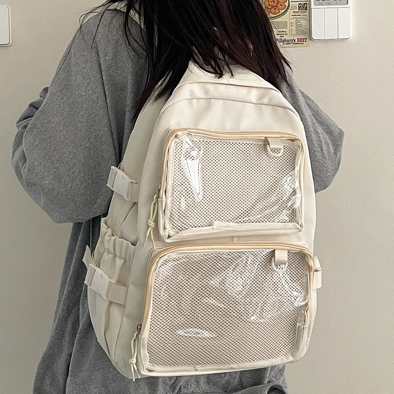 🎒✨ Mochila Transparente Estilo Japonés ITA – Gran Capacidad para Escuela, Universidad y Cosplay 💖🌸