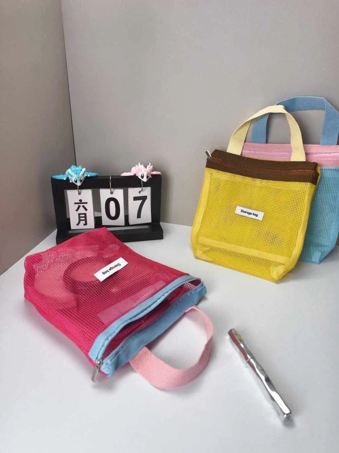 💄👜 Bolsa Cosmética Plegable de Malla para Maquillaje y Viaje 🌈✨