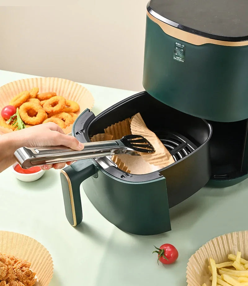 50/100Pcs Air Fryer Disposable Paper Non-Stick Air Fryer Baking Paper Round Air Fryer Paper Liners Kitchen Accessories