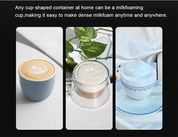Wireless Electric Milk Frother Type-C Handheld Blender Stainless Steel Mini Coffee Maker Whisk Mixer for Coffee Cappuccino Cream