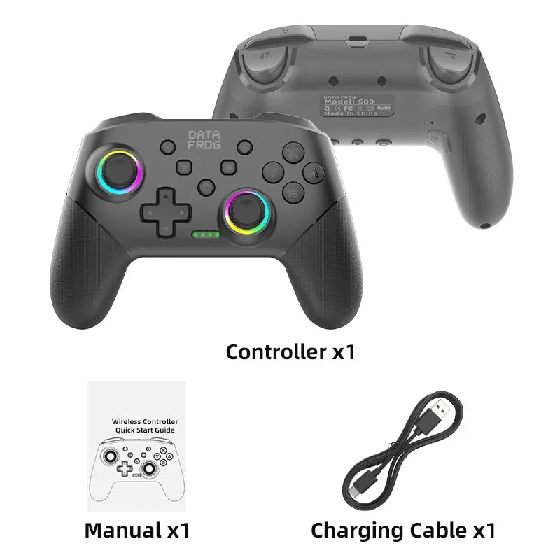 🎮 Control Inalámbrico DATA FROG RGB para Nintendo Switch y PC 🕹️