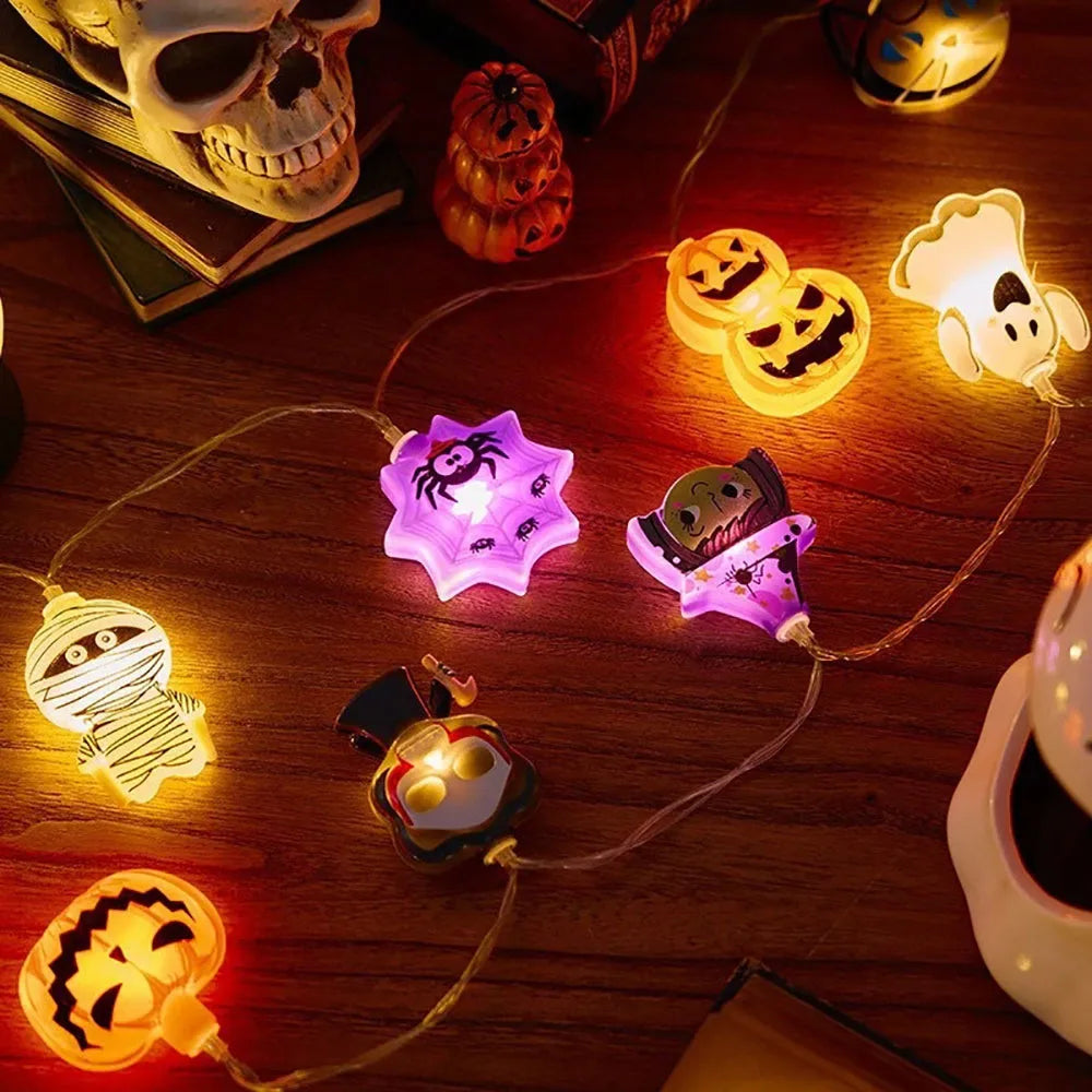 🎃 Luces LED Decorativas de Halloween con Calabazas y Fantasmas 👻✨
