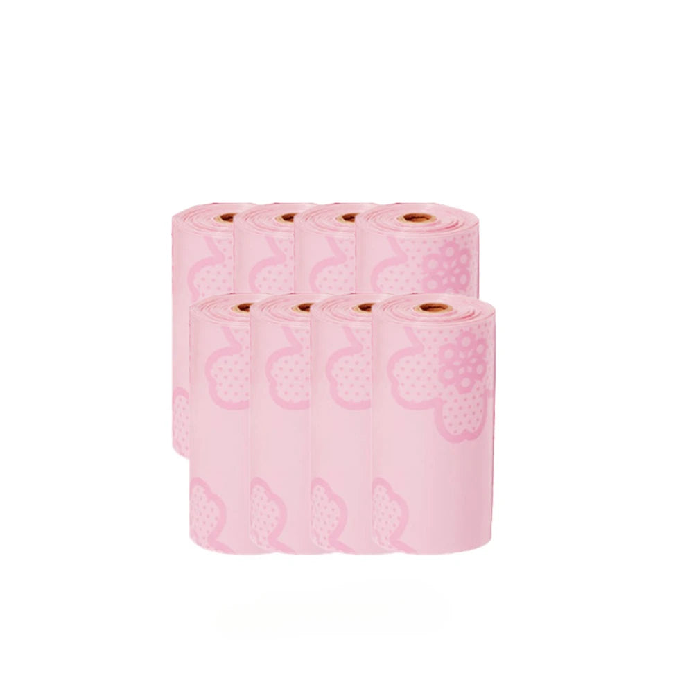 Portable Pet Waste Bag Dispenser - Pink Flower Design Dog Poop Bag Holder, Cleaning Supplies and Accessories