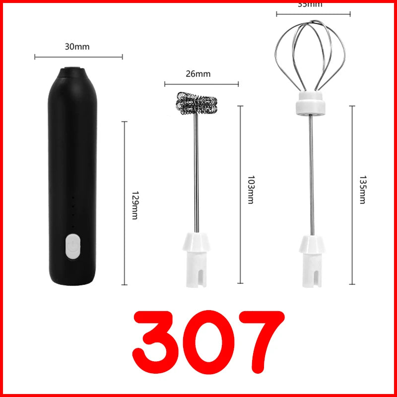 Wireless Electric Milk Frother Type-C Handheld Blender Stainless Steel Mini Coffee Maker Whisk Mixer for Coffee Cappuccino Cream