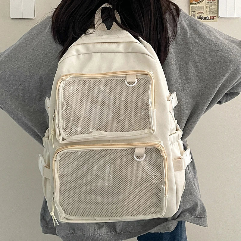 🎒✨ Mochila Transparente Estilo Japonés ITA – Gran Capacidad para Escuela, Universidad y Cosplay 💖🌸