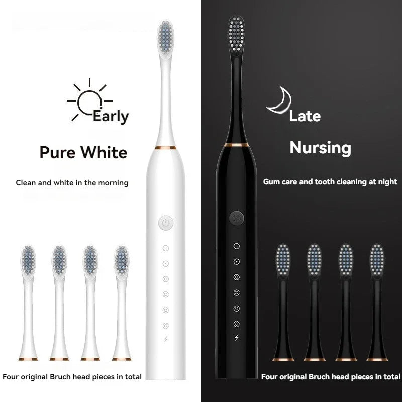 Electric Toothbrush Soft Bristles 6 Speed Automatic for Adults & Kids  Universal Smart Charging  All Ages Compatible