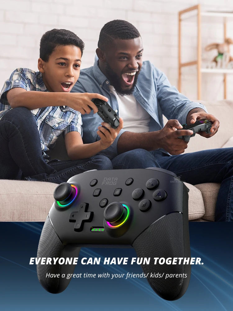🎮 Control Inalámbrico DATA FROG RGB para Nintendo Switch y PC 🕹️