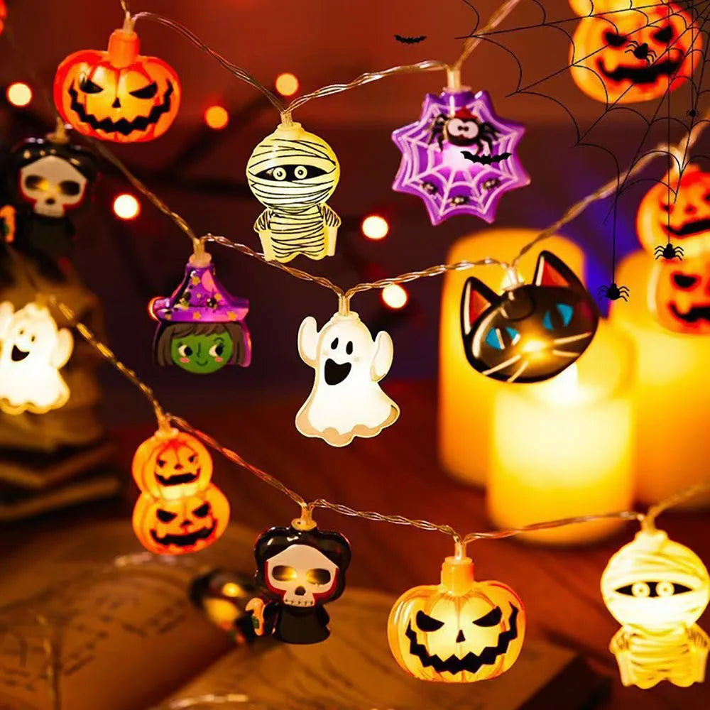 🎃 Luces LED Decorativas de Halloween con Calabazas y Fantasmas 👻✨