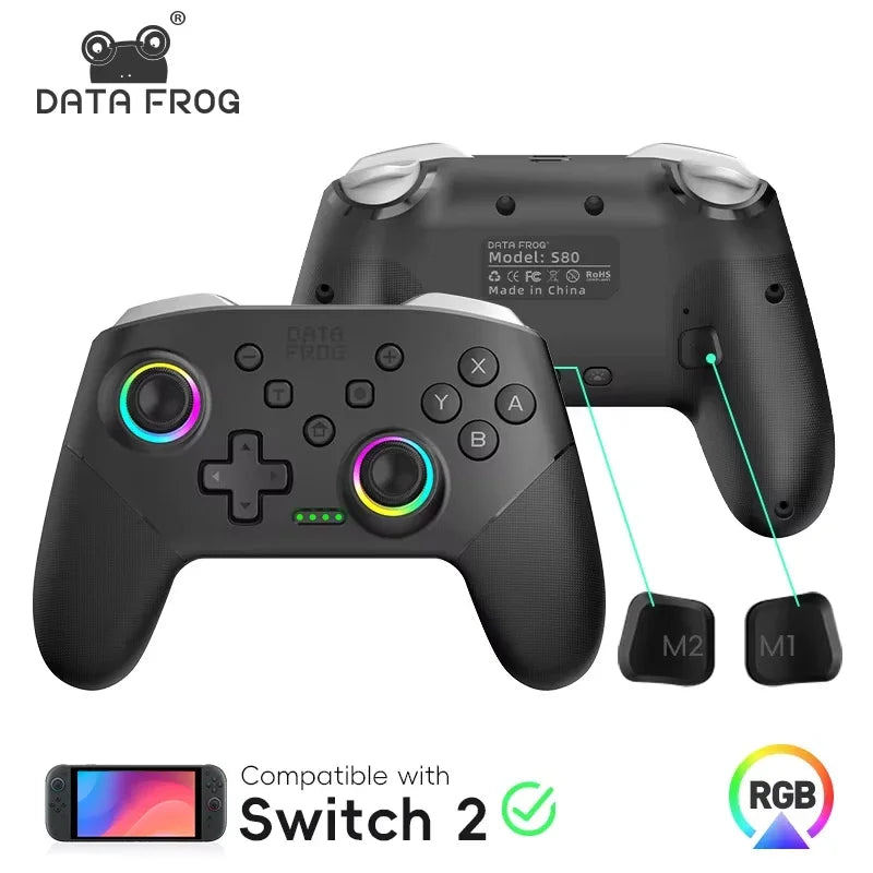 🎮 Control Inalámbrico DATA FROG RGB para Nintendo Switch y PC 🕹️