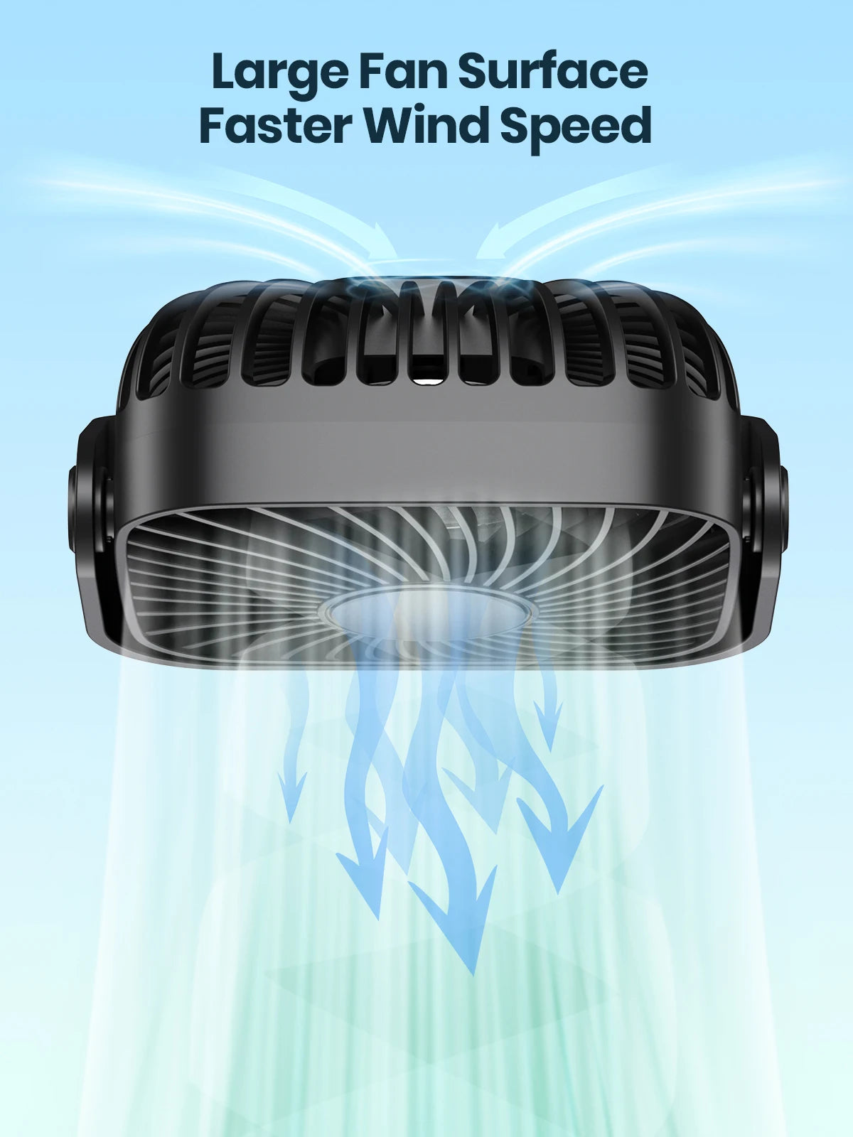 TOPK 4-Inch USB Mini Portable Fan for Camping, 3 Speeds Quiet Desk Table Personal Fan, 360° Adjustment Standing Fans for Room Home