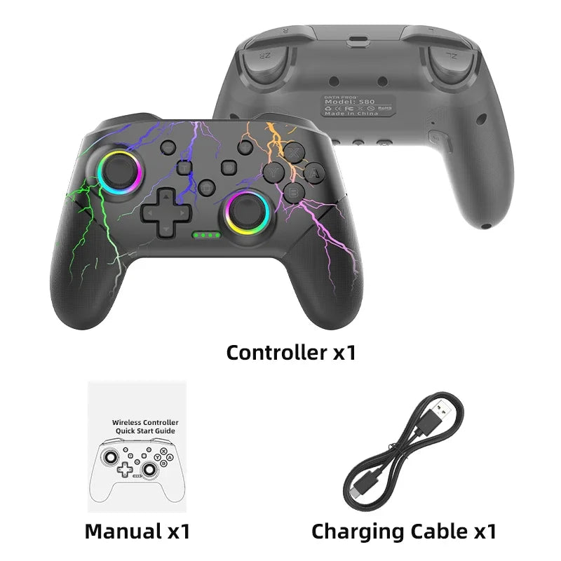 🎮 Control Inalámbrico DATA FROG RGB para Nintendo Switch y PC 🕹️