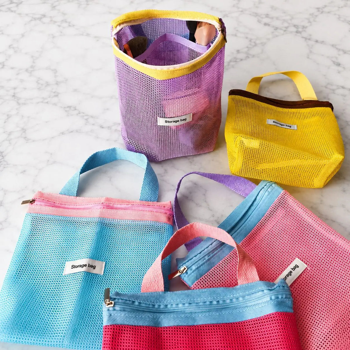 💄👜 Bolsa Cosmética Plegable de Malla para Maquillaje y Viaje 🌈✨