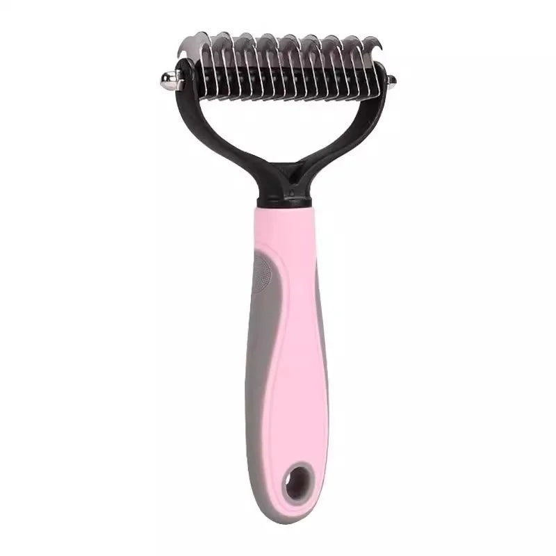 Cepillo de aseo para mascotas de acero inoxidable de doble cara: peine para eliminar el pelo, cepillo para desenredar el pelo de perros y gatos, esencial para el aseo de gatos
