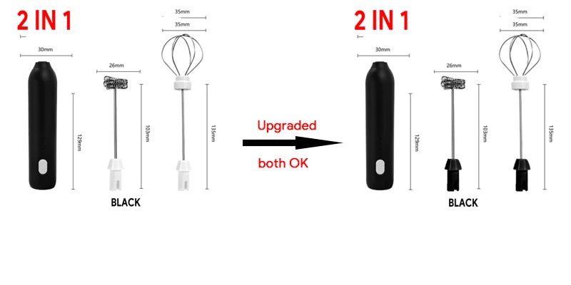 Wireless Electric Milk Frother Type-C Handheld Blender Stainless Steel Mini Coffee Maker Whisk Mixer for Coffee Cappuccino Cream