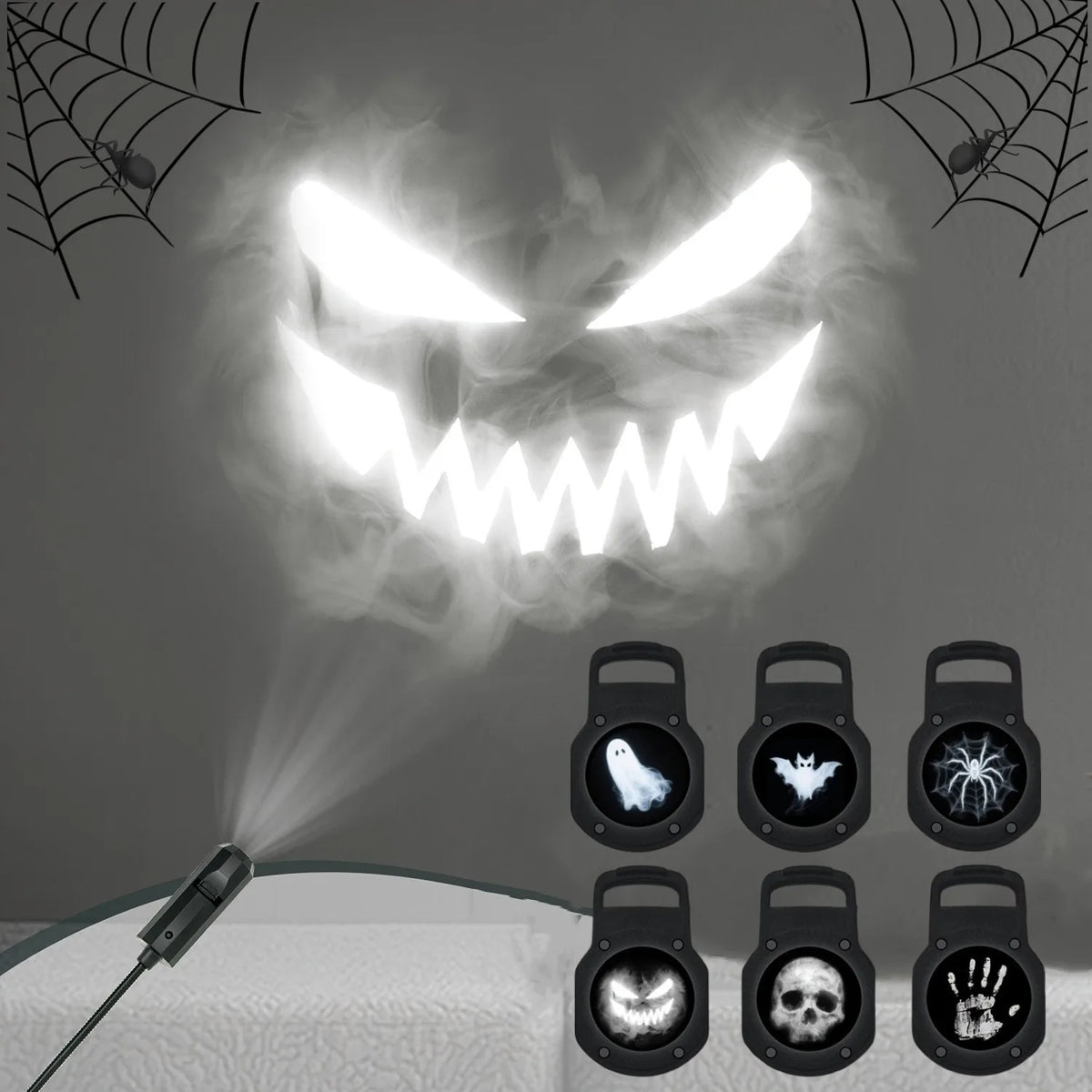 🎃💀 Proyector LED USB de Halloween – 12 Diseños de Terror para Paredes, Techos y Ventanas 👻🔦