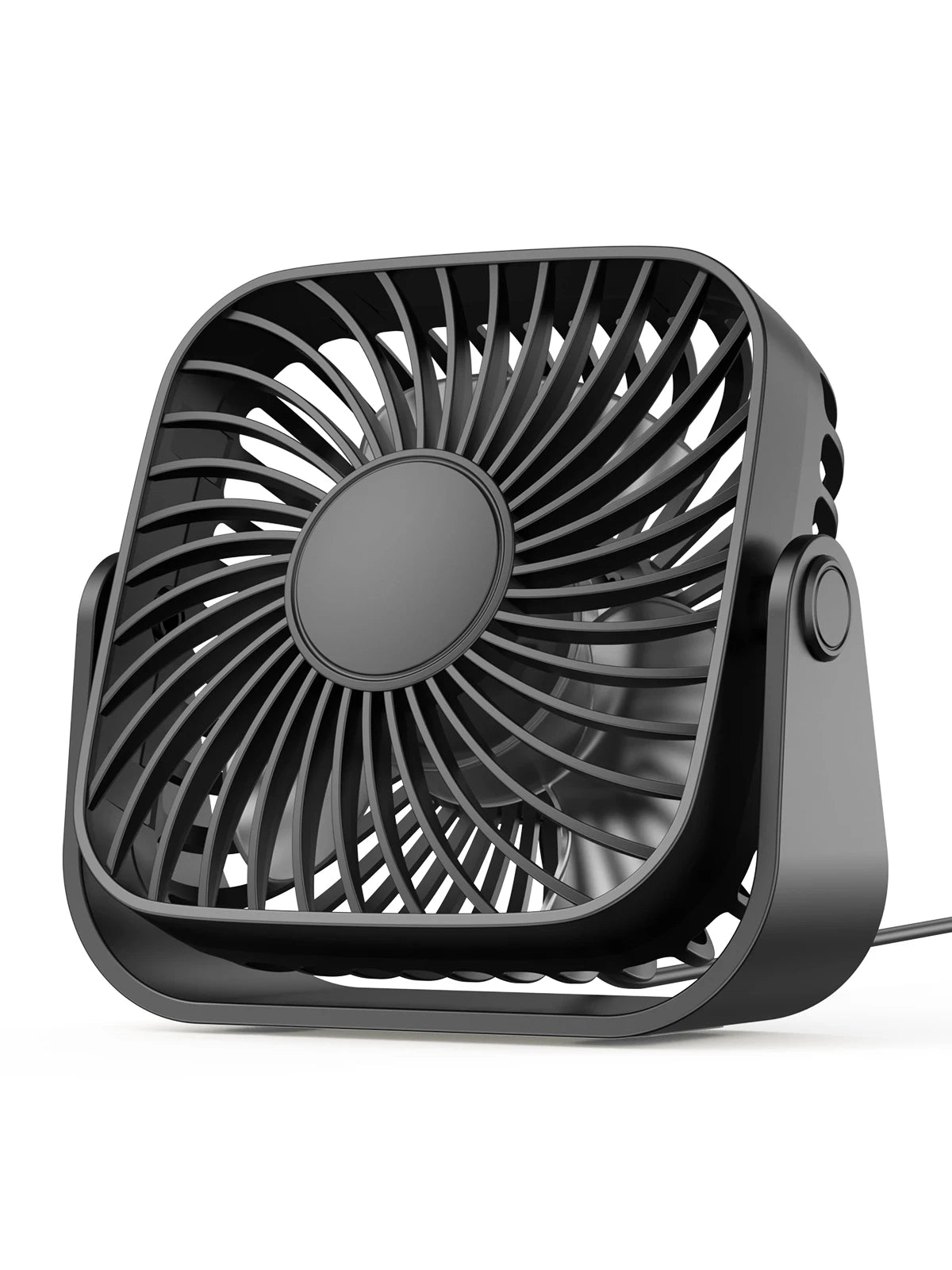 TOPK 4-Inch USB Mini Portable Fan for Camping, 3 Speeds Quiet Desk Table Personal Fan, 360° Adjustment Standing Fans for Room Home