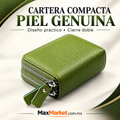 👜✨ 100% Genuine Leather Compact Wallet with Double Zipper | Elegant Design for Cards and Cash