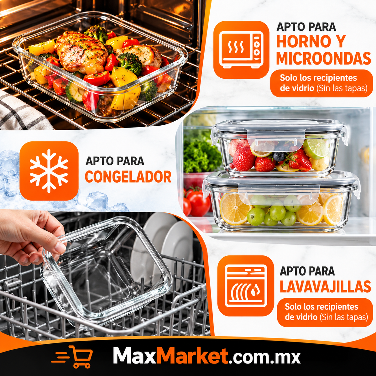 🍱 8-Piece Glass Food Storage Container Set | Airtight