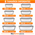 🍱 Set de 8 Recipientes de Vidrio con Tapa | Herméticos para Alimentos
