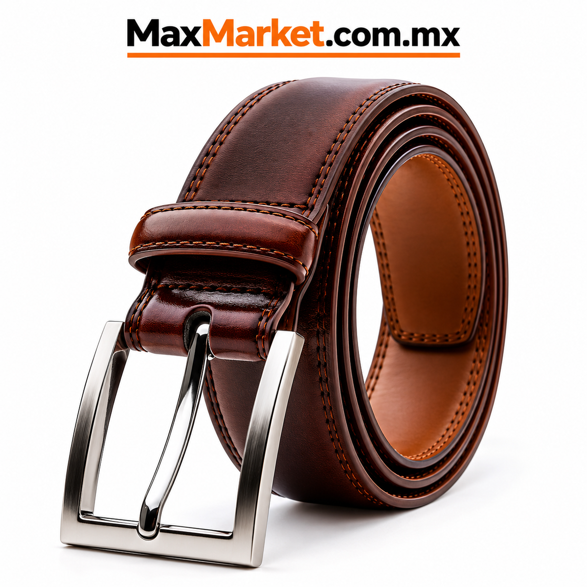 👔🔥 2-Pack Men's 100% Leather Belts | Black + Mahogany Brown | Max Market